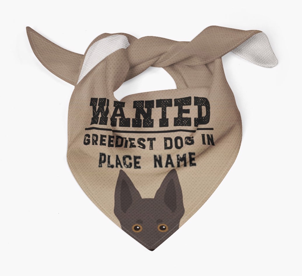 'Wanted' - Personalised {breedFullName} Bandana