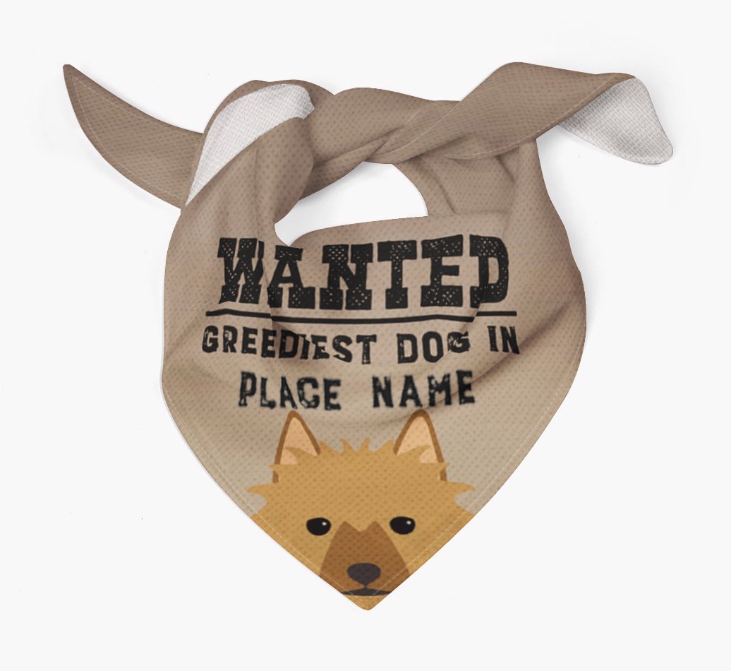 'Wanted' - Personalised {breedFullName} Bandana