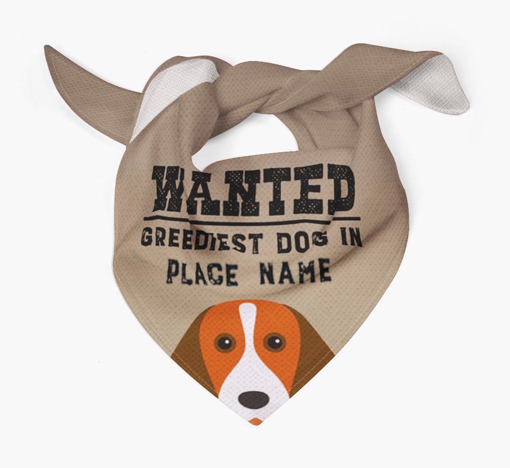 'Wanted' - Personalised {breedFullName} Bandana