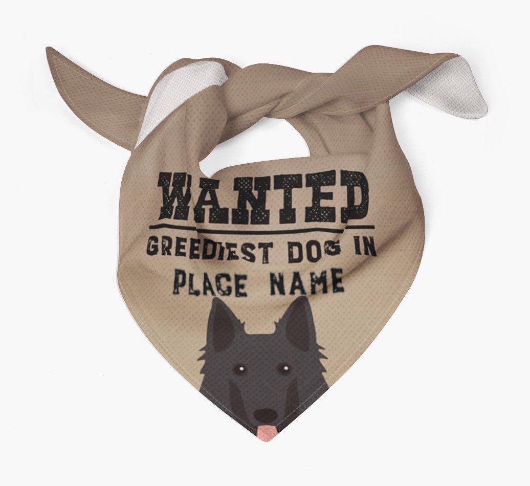 'Wanted' - Personalised {breedFullName} Bandana