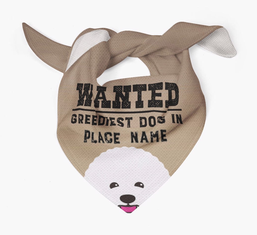 'Wanted' - Personalised {breedFullName} Bandana