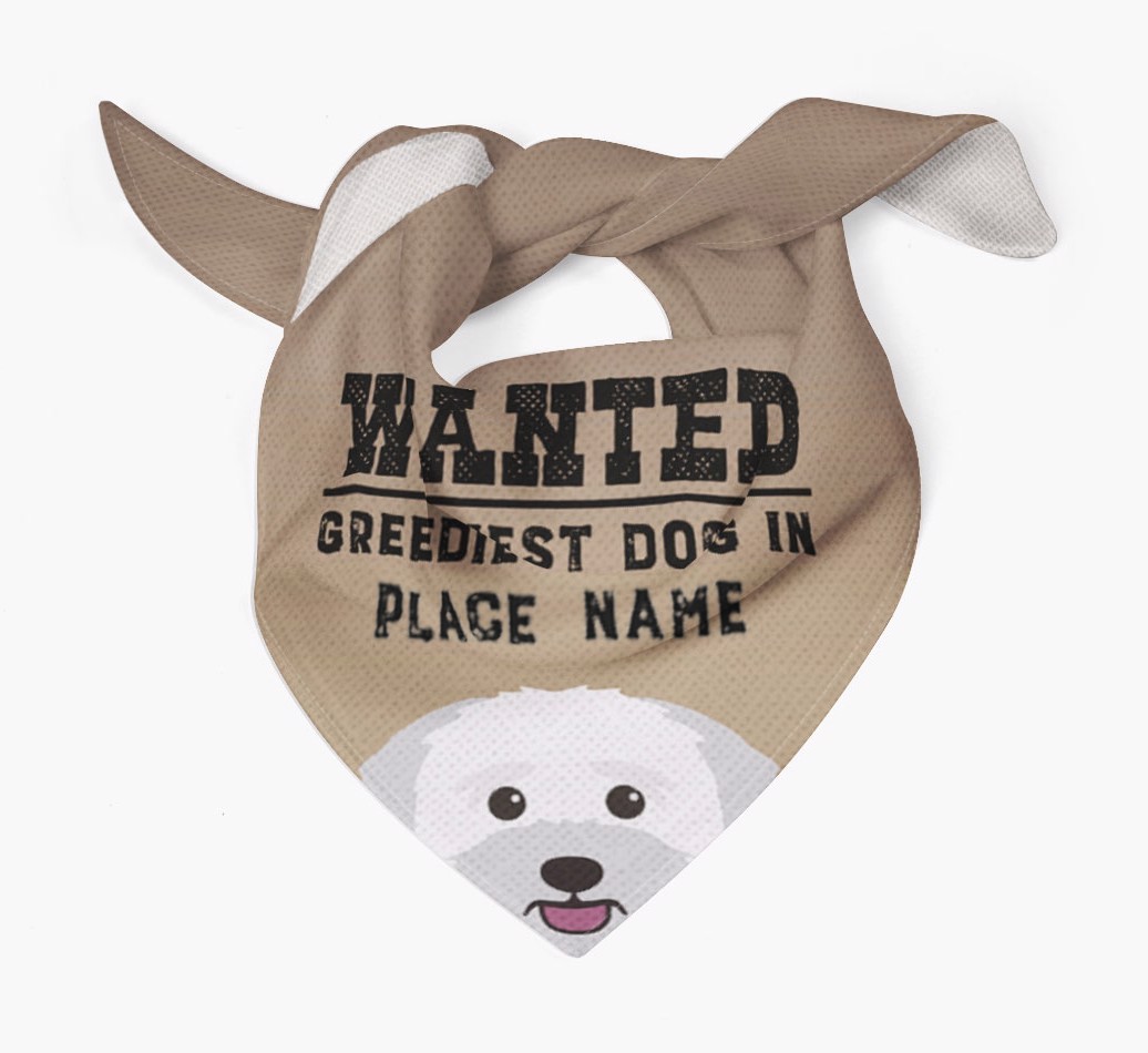 'Wanted' - Personalised {breedFullName} Bandana