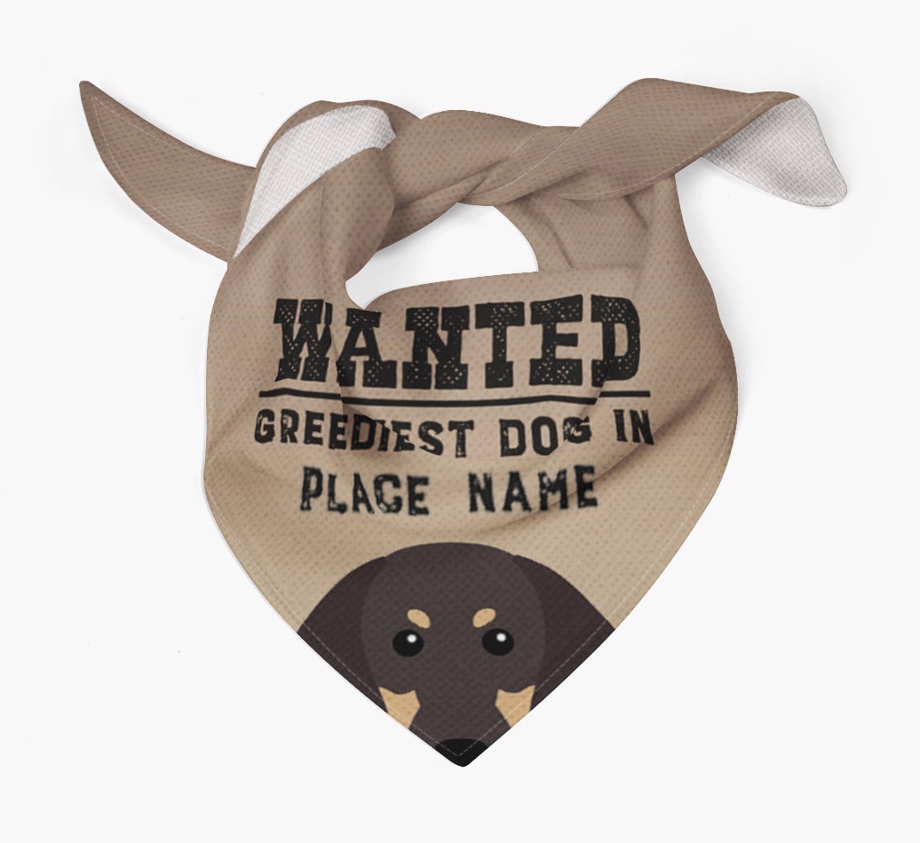 'Wanted' - Personalised {breedFullName} Bandana