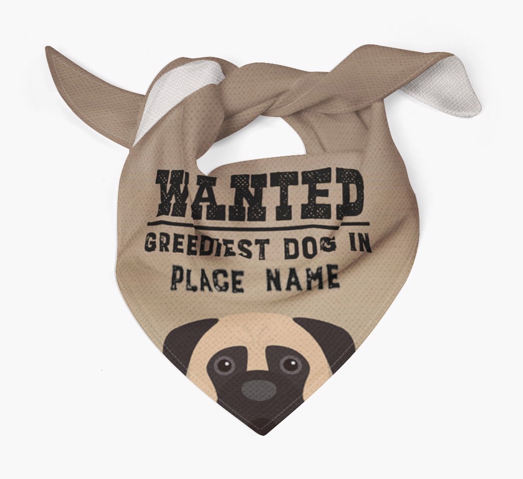 'Wanted' - Personalised {breedFullName} Bandana