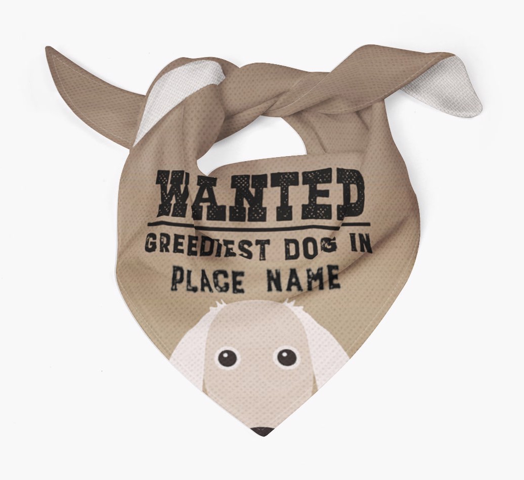 'Wanted' - Personalised {breedFullName} Bandana