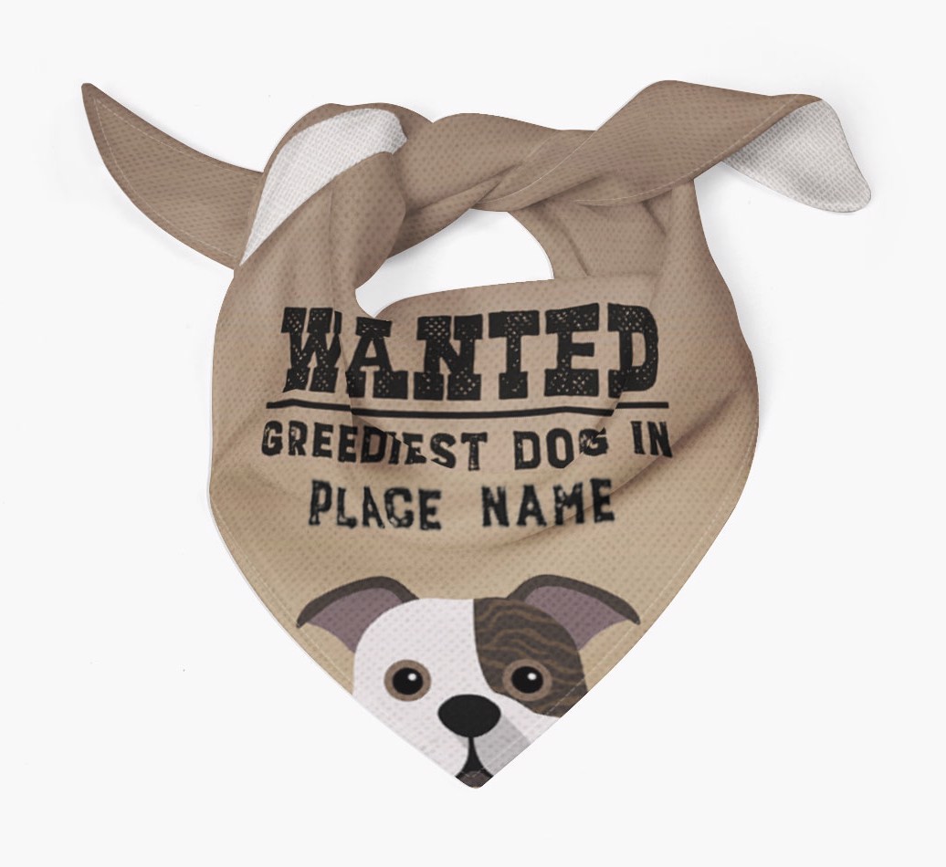 'Wanted' - Personalised {breedFullName} Bandana