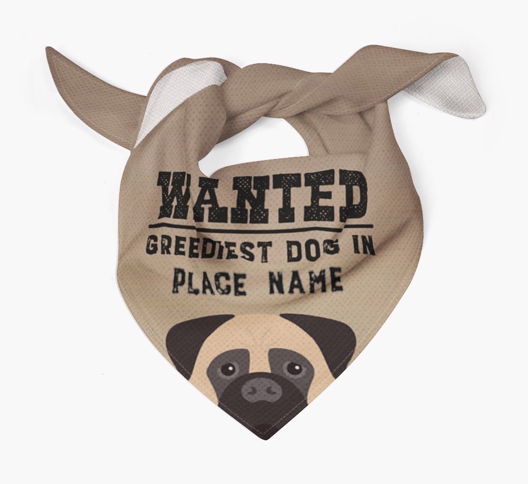 'Wanted' - Personalised {breedFullName} Bandana