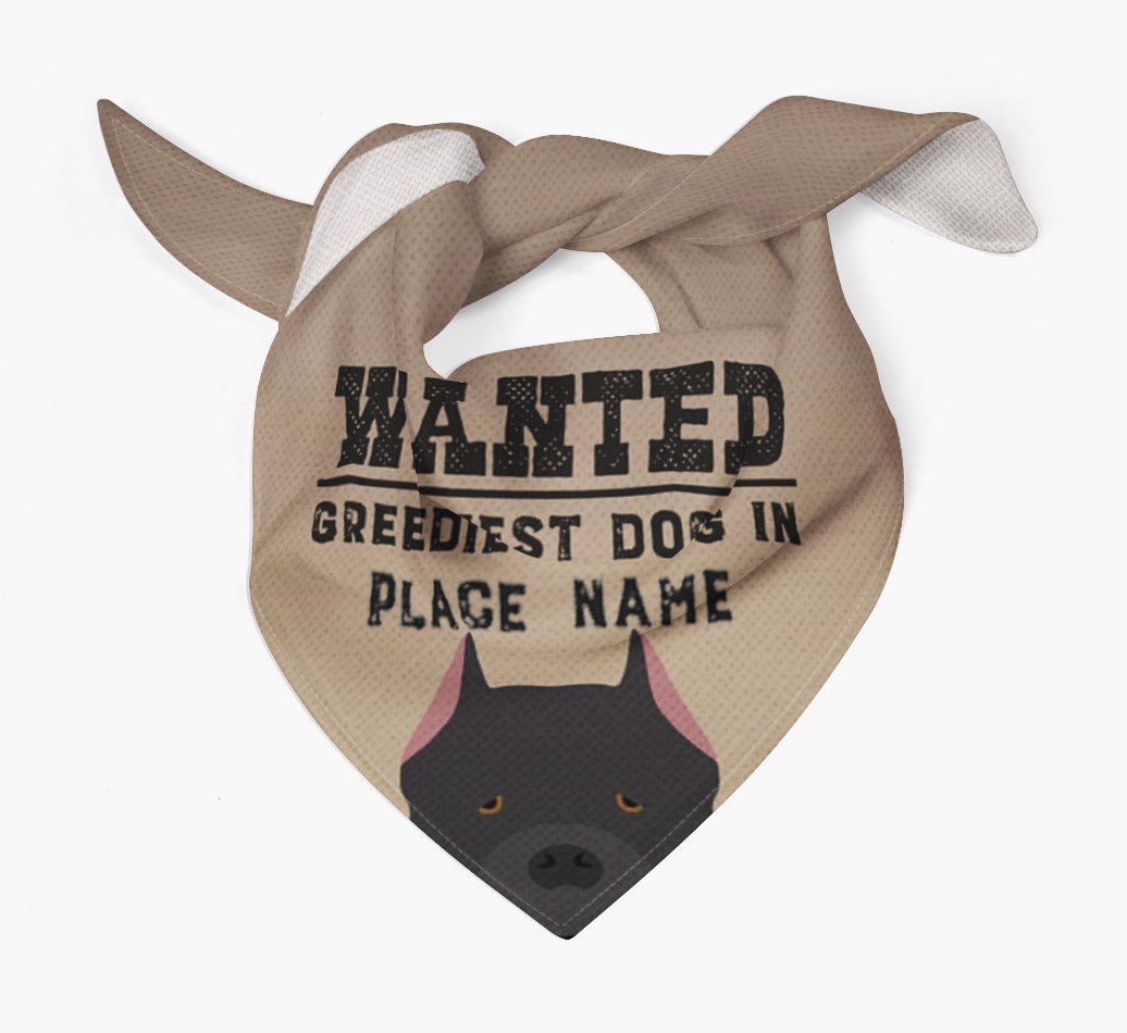 'Wanted' - Personalised {breedFullName} Bandana