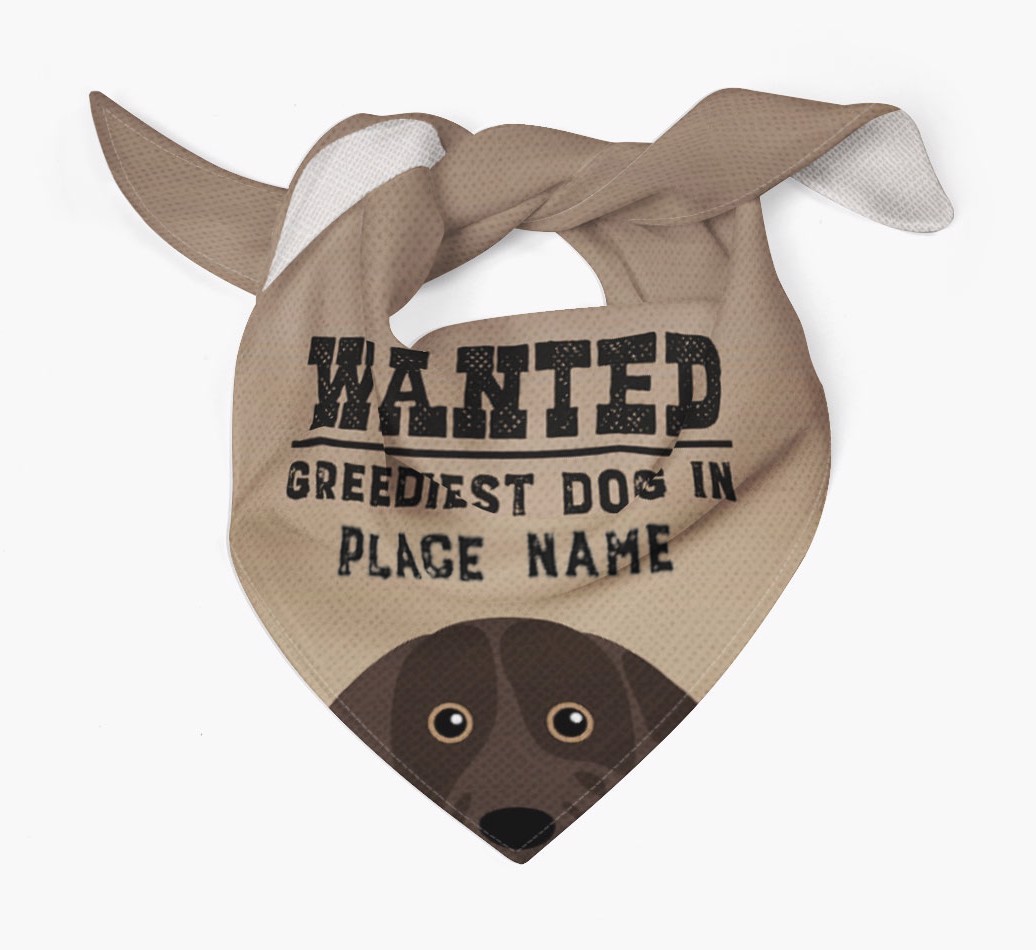 'Wanted' - Personalised {breedFullName} Bandana