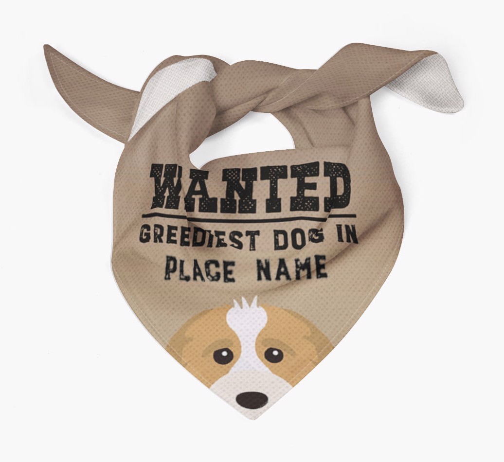 'Wanted' - Personalised {breedFullName} Bandana