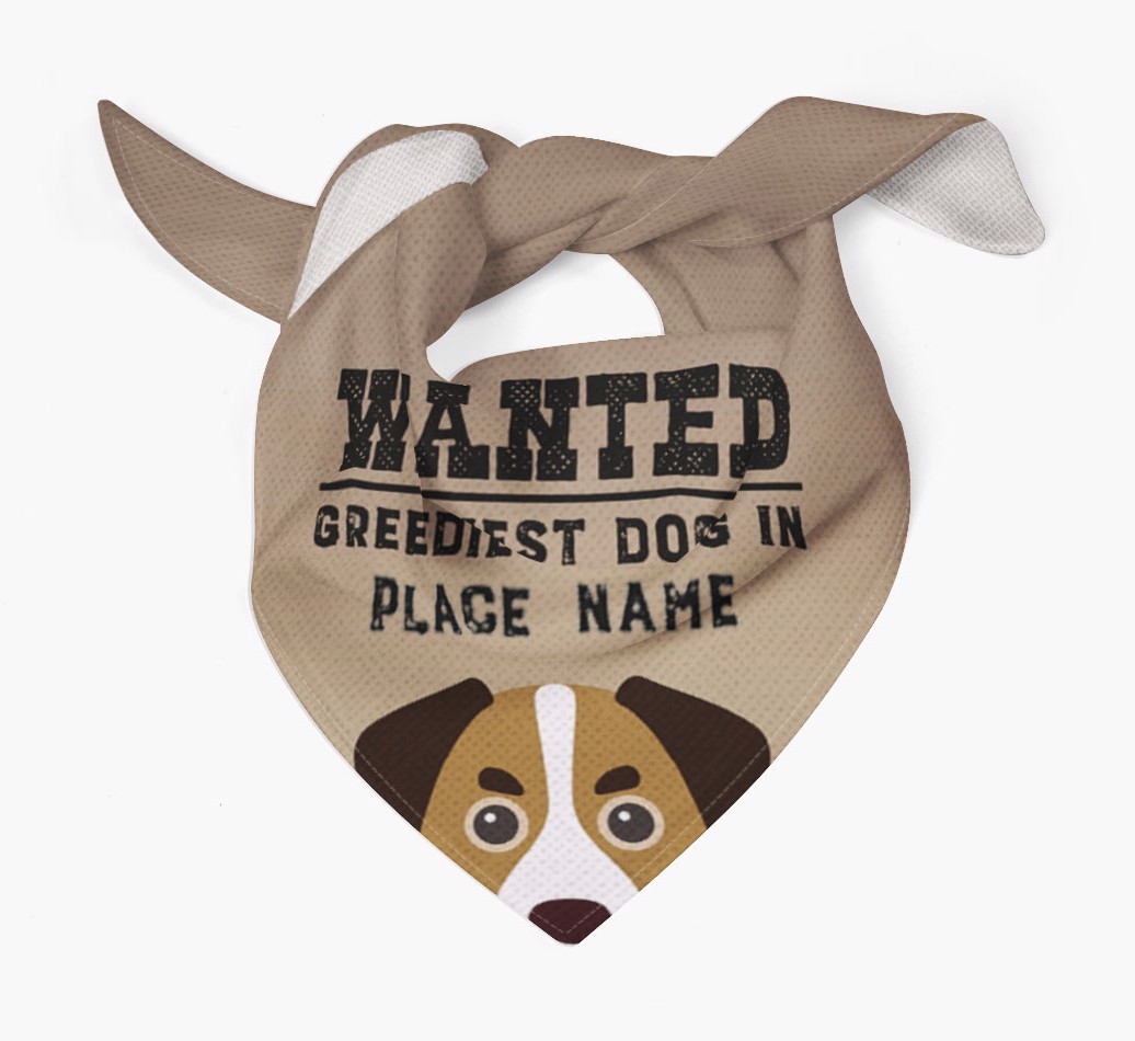 'Wanted' - Personalised {breedFullName} Bandana
