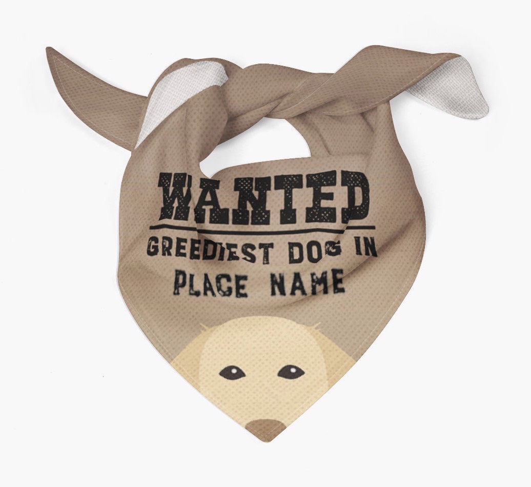 'Wanted' - Personalised {breedFullName} Bandana