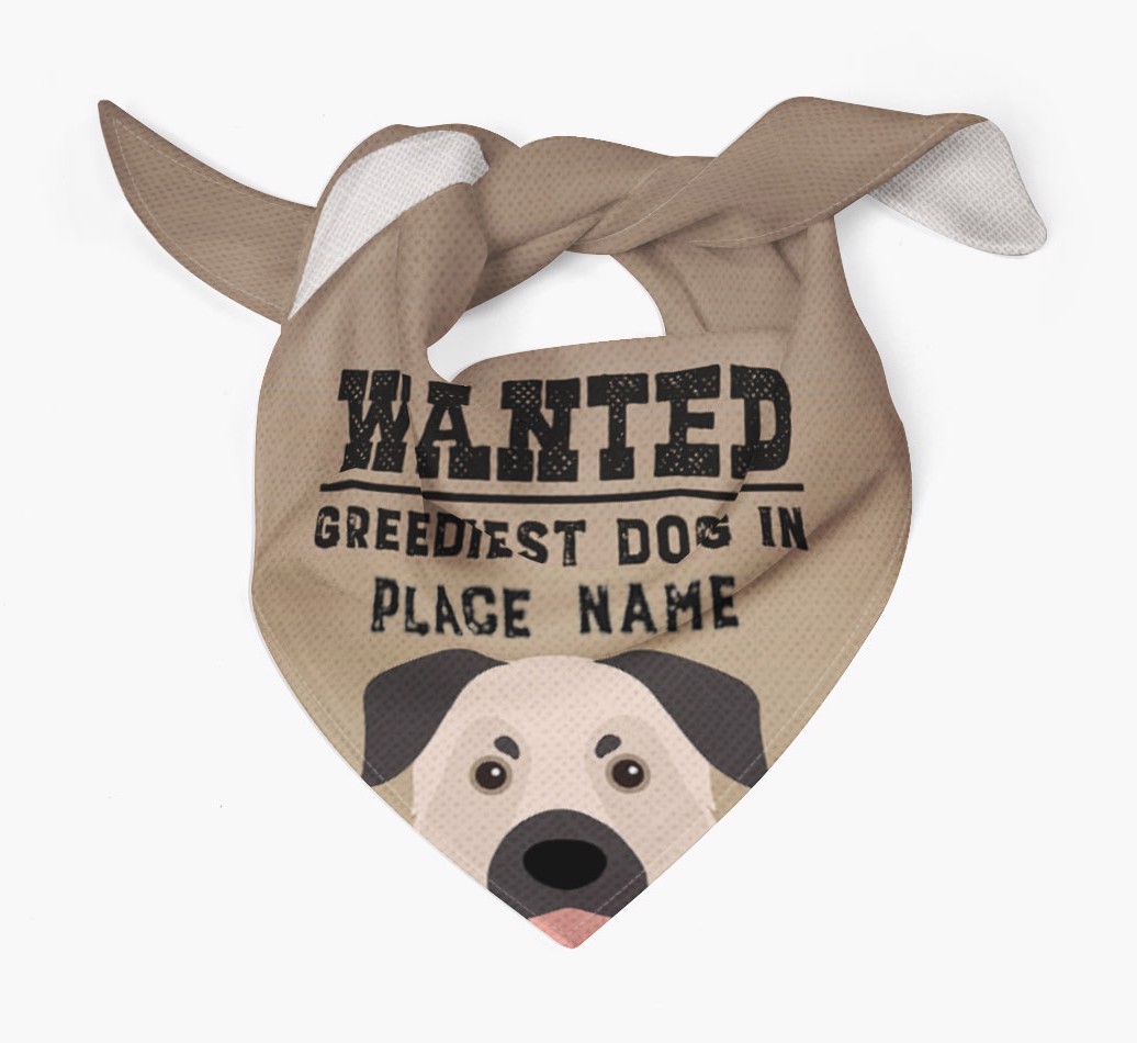 'Wanted' - Personalised {breedFullName} Bandana