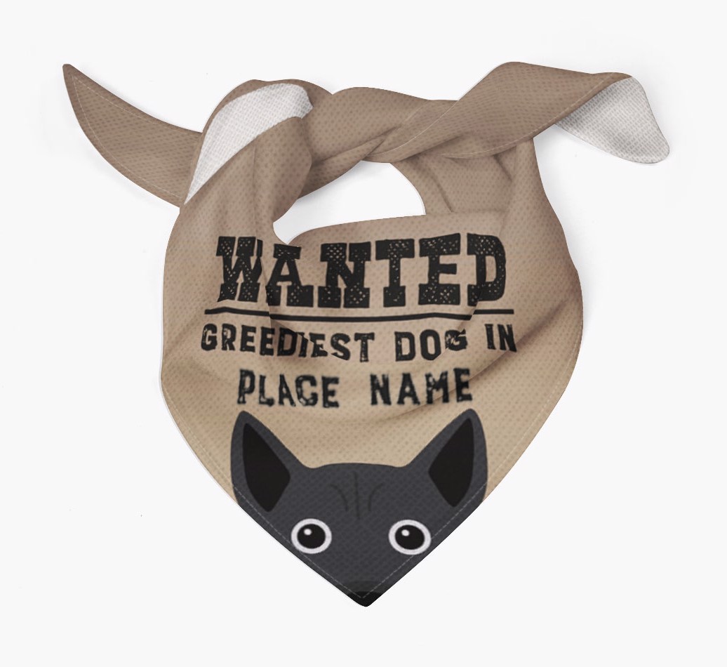 'Wanted' - Personalised {breedFullName} Bandana