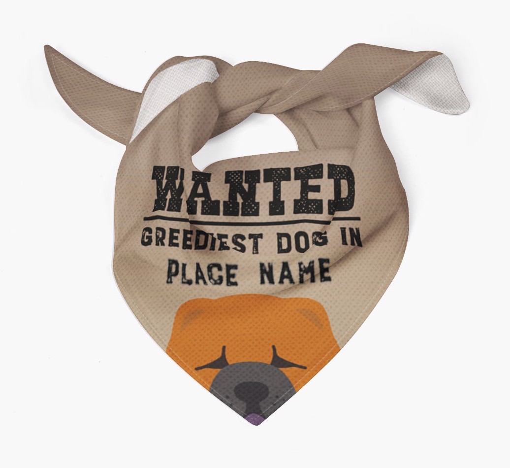 'Wanted' - Personalised {breedFullName} Bandana