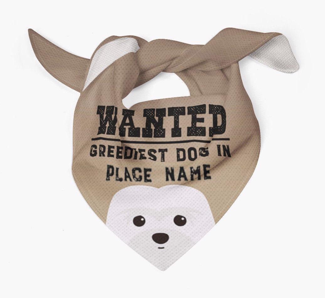 'Wanted' - Personalised {breedFullName} Bandana