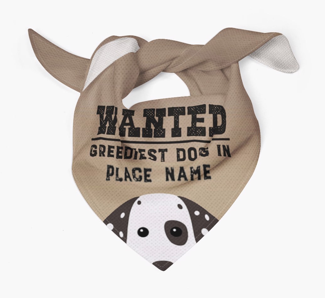 'Wanted' - Personalised {breedFullName} Bandana