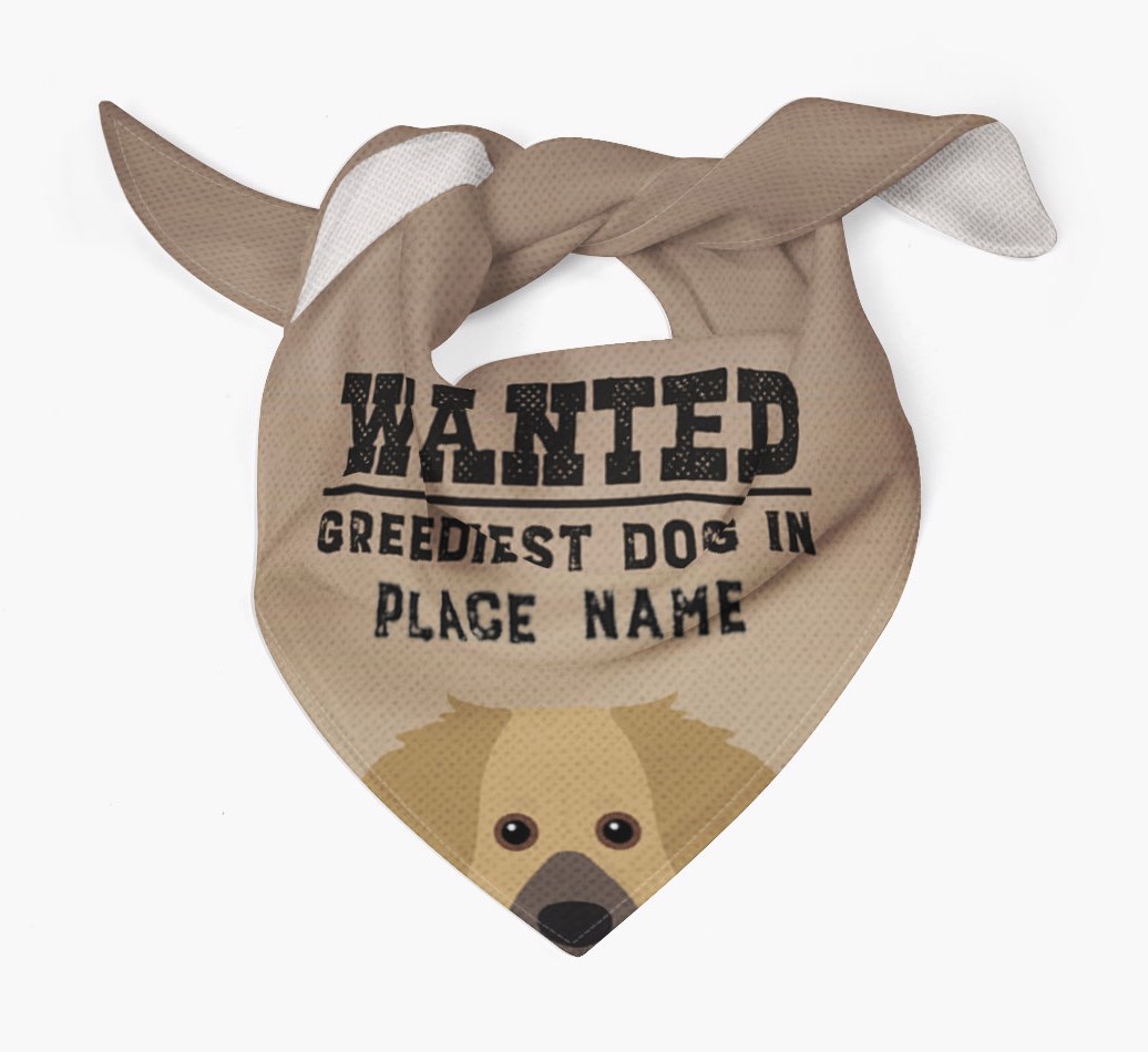 'Wanted' - Personalised {breedFullName} Bandana