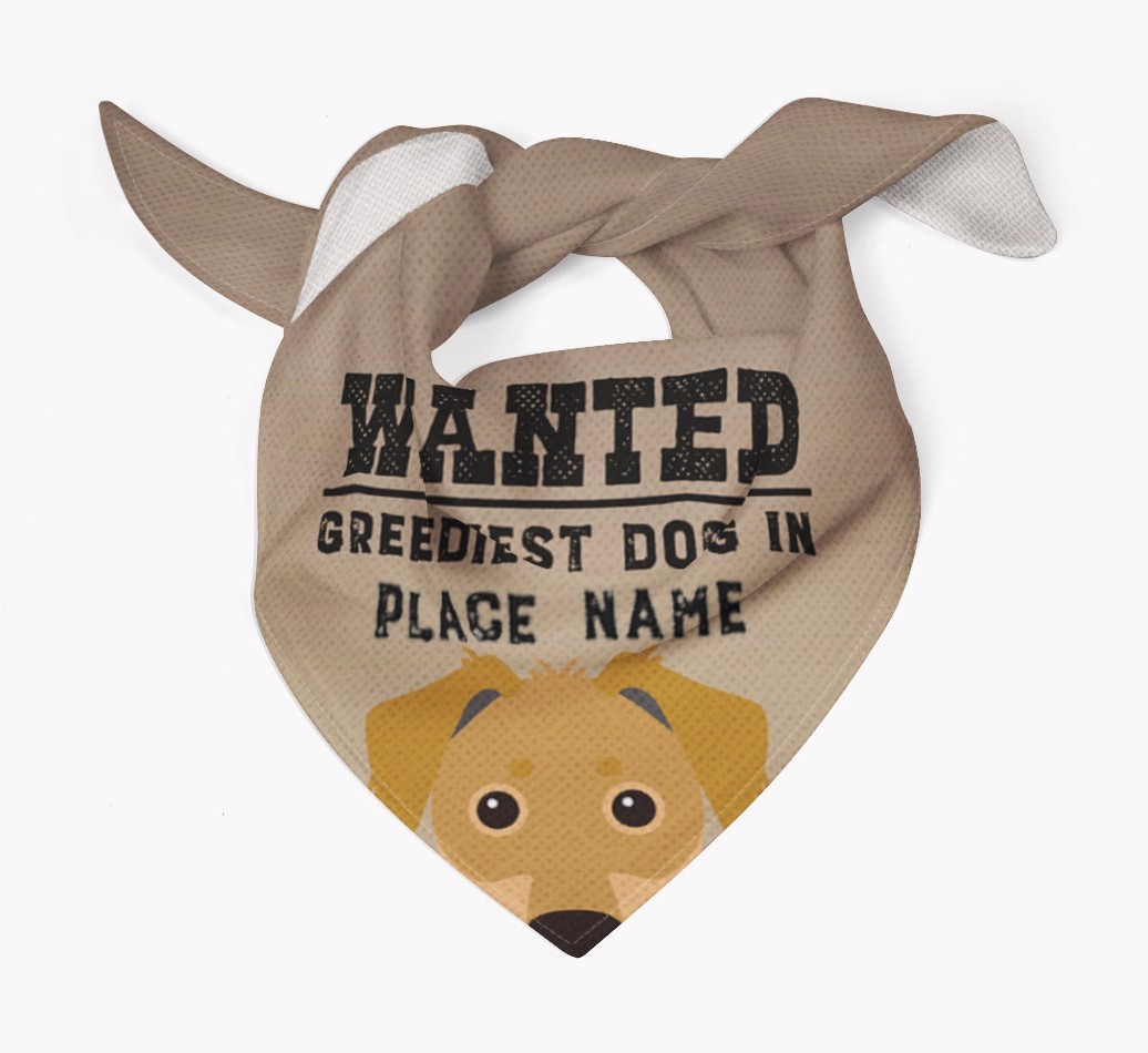 'Wanted' - Personalised {breedFullName} Bandana
