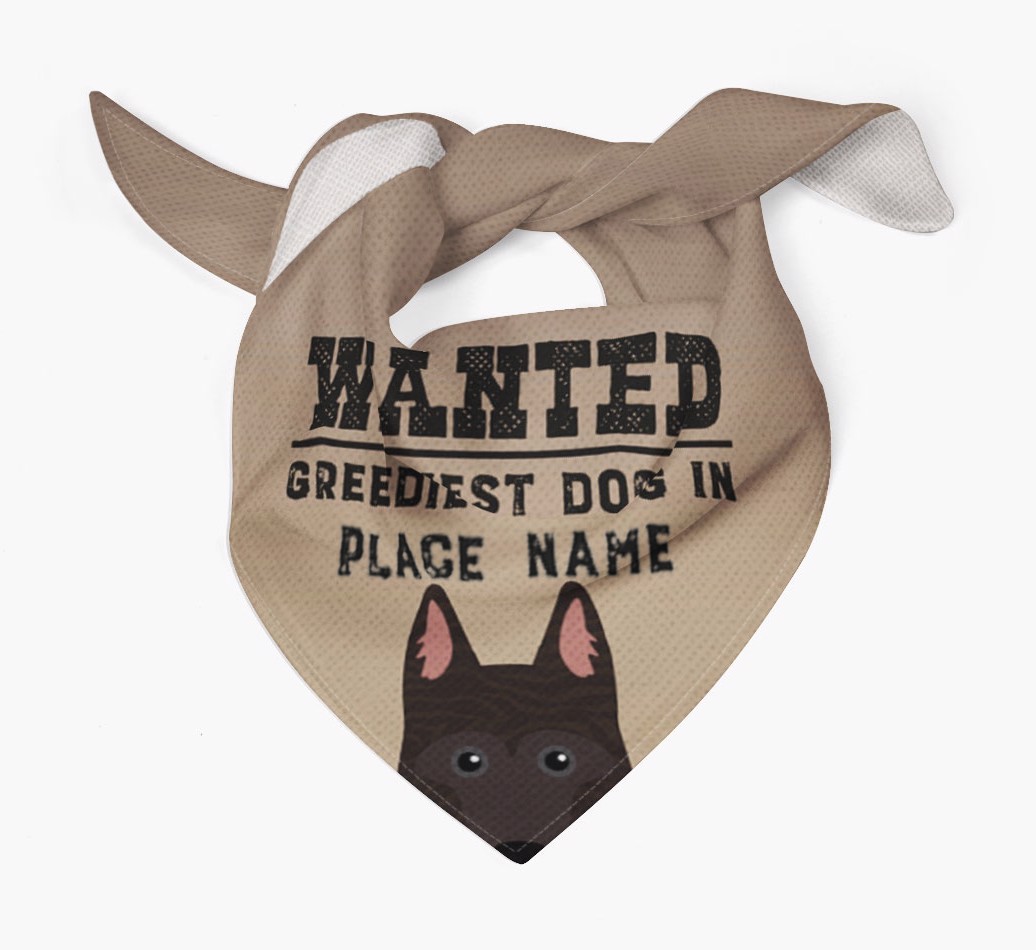 'Wanted' - Personalised {breedFullName} Bandana