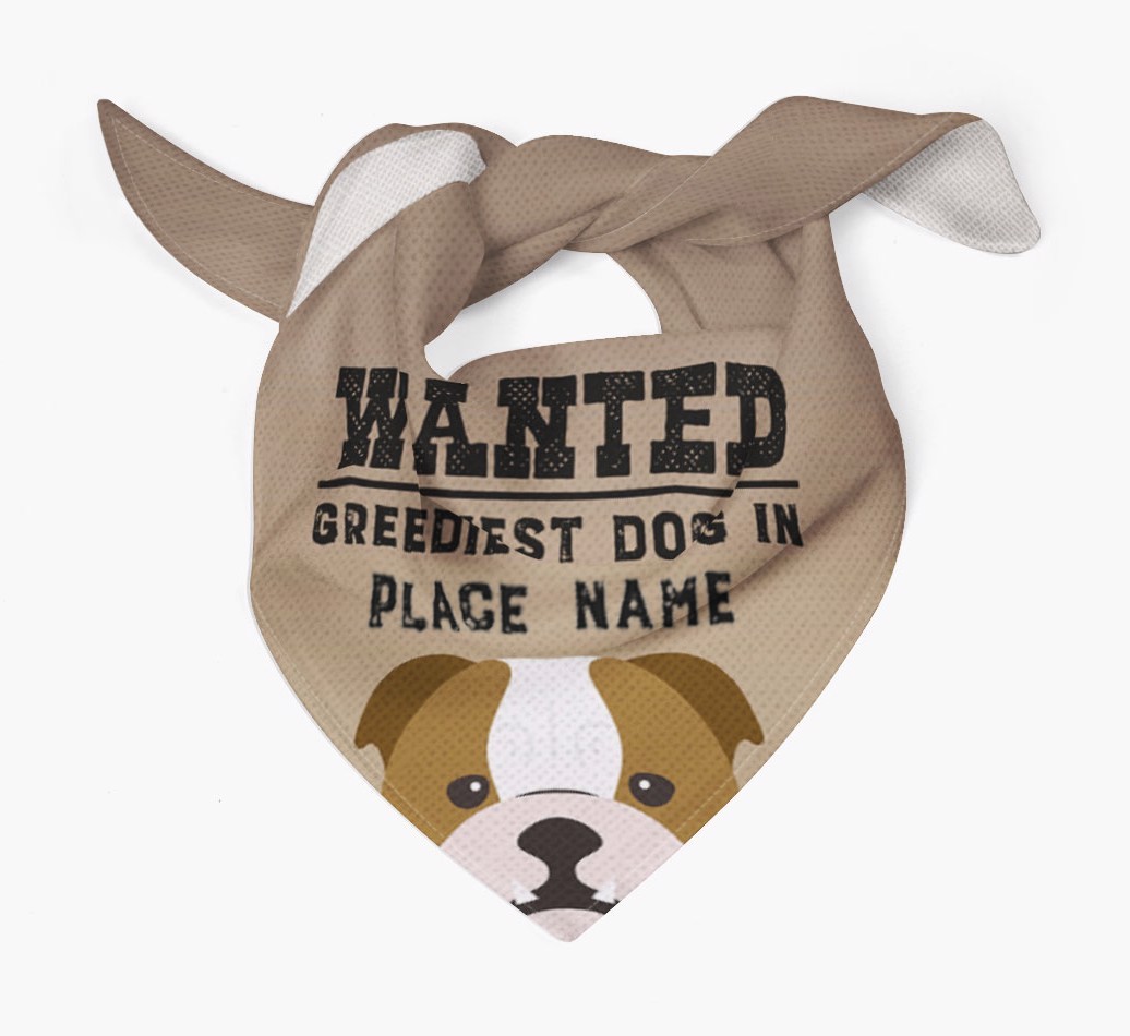 'Wanted' - Personalised {breedFullName} Bandana
