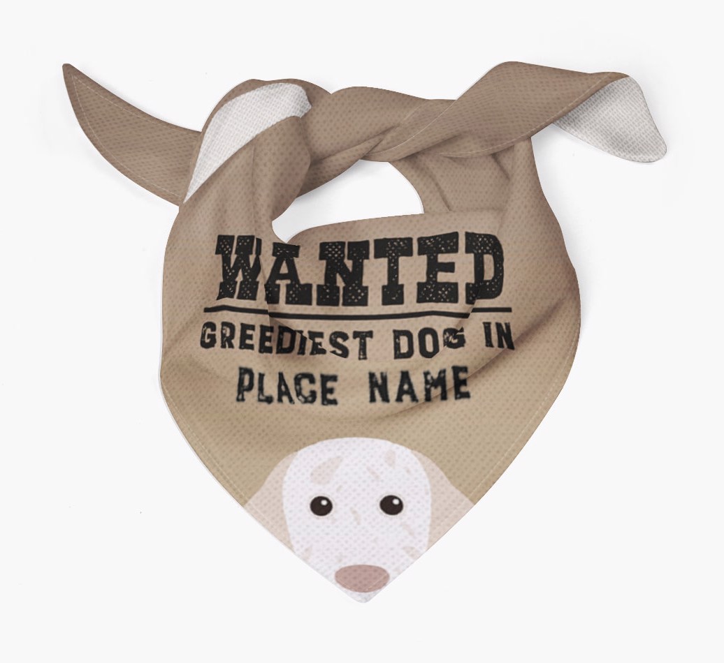 'Wanted' - Personalised {breedFullName} Bandana