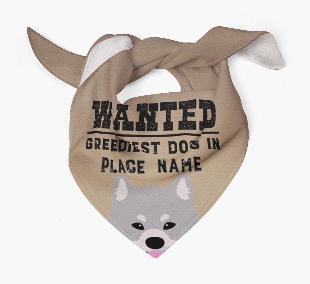 'Wanted' - Personalised {breedFullName} Bandana