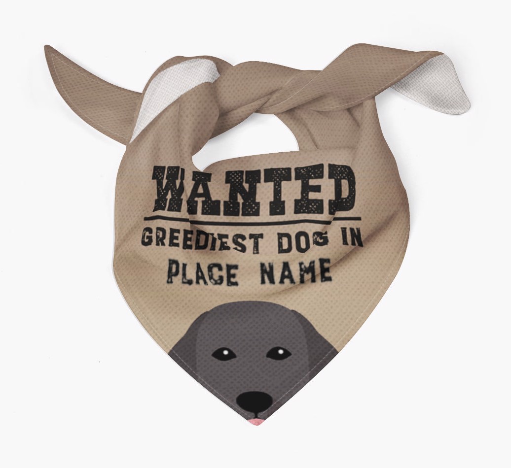 'Wanted' - Personalised {breedFullName} Bandana