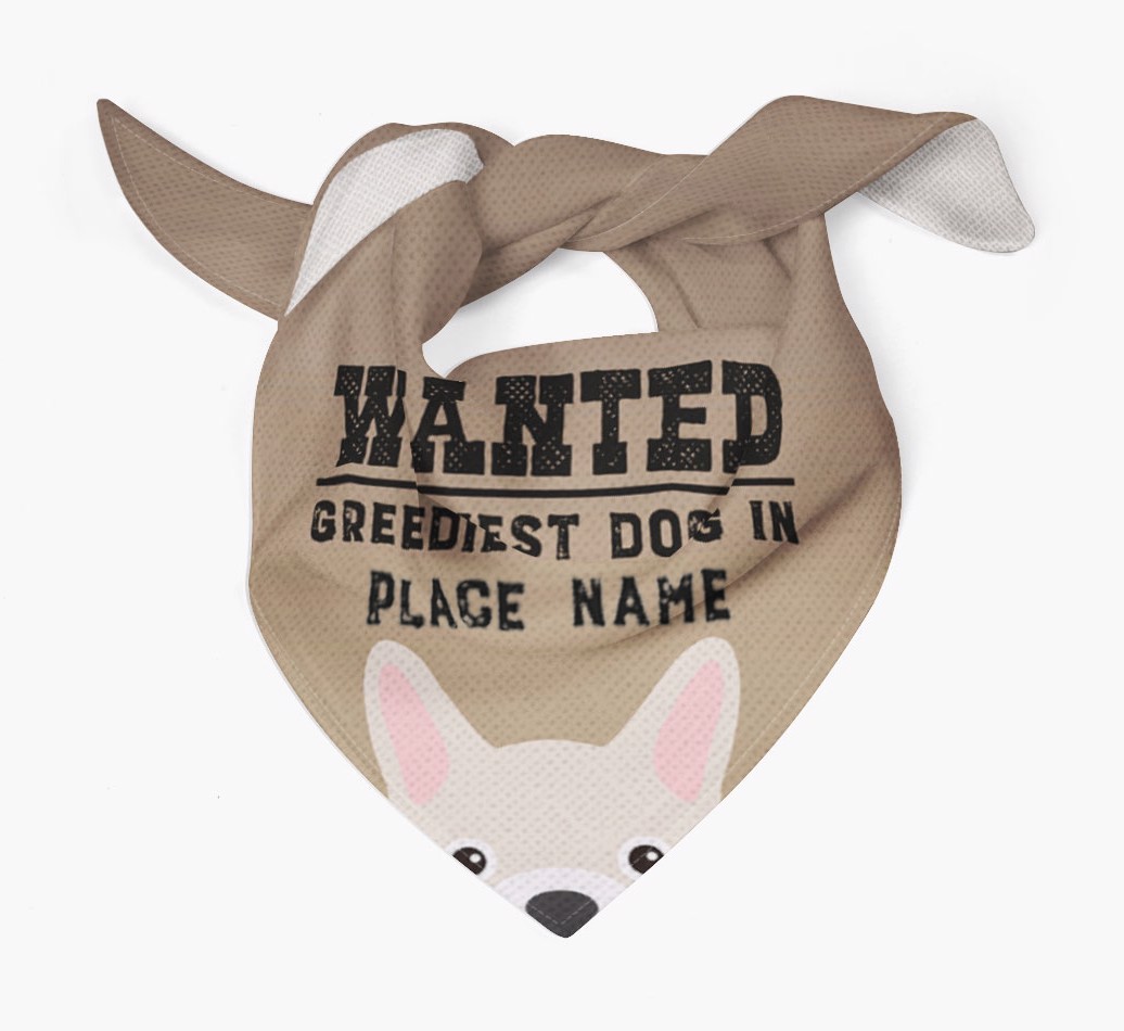 'Wanted' - Personalised {breedFullName} Bandana