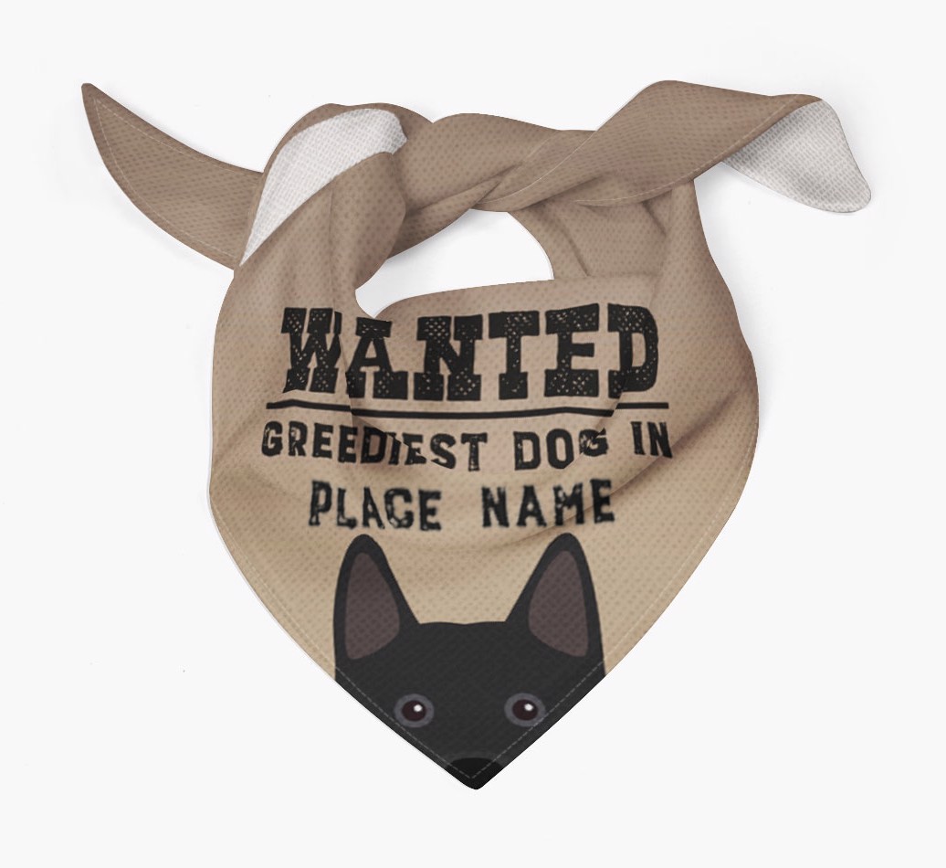'Wanted' - Personalised {breedFullName} Bandana
