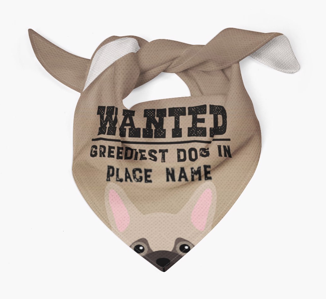 'Wanted' - Personalised {breedFullName} Bandana