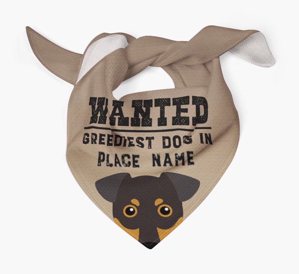 'Wanted' - Personalised {breedFullName} Bandana