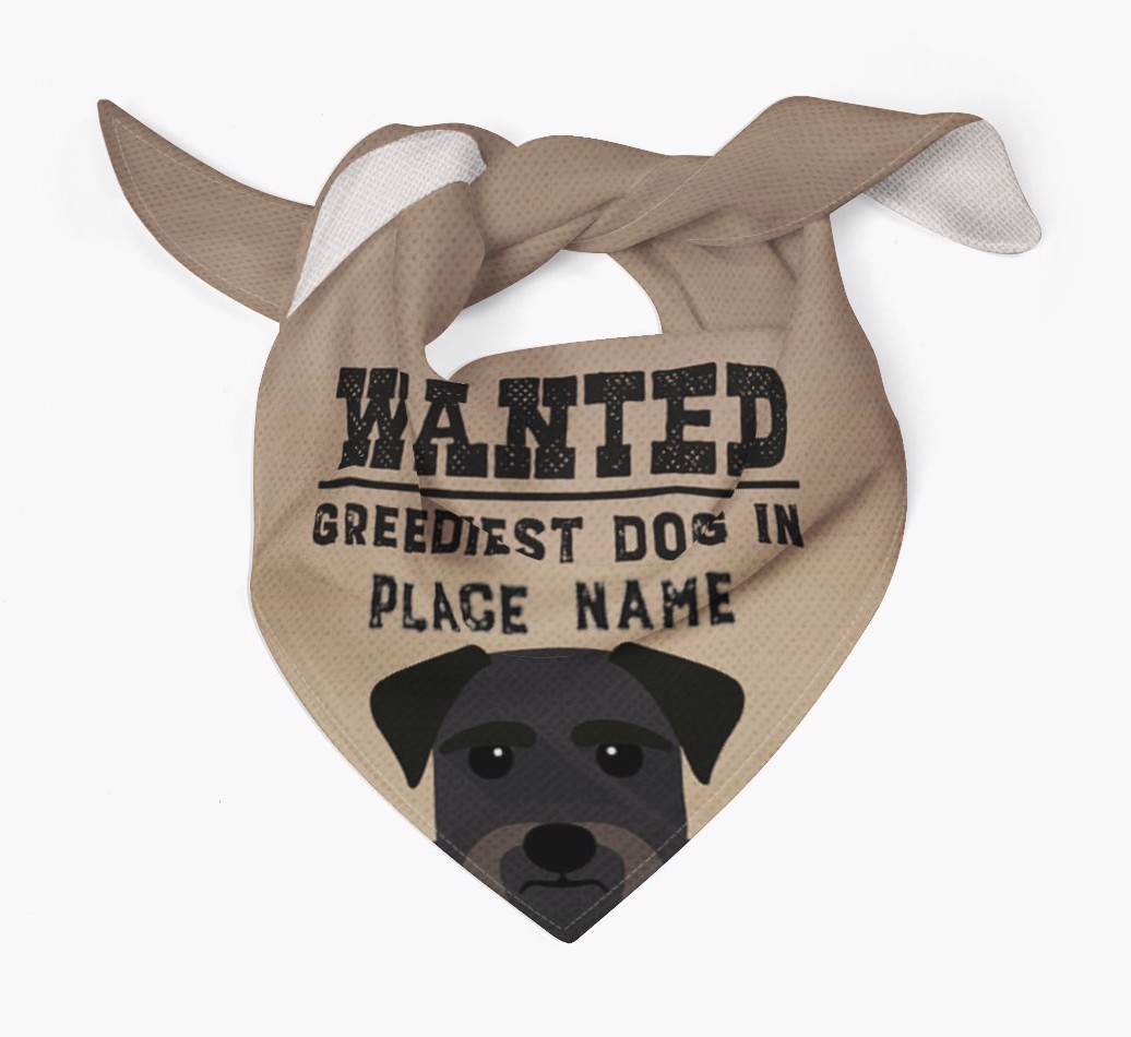 'Wanted' - Personalised {breedFullName} Bandana