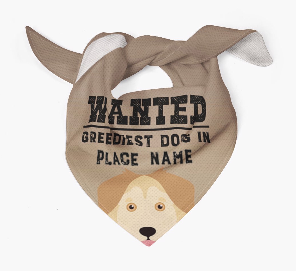 'Wanted' - Personalised {breedFullName} Bandana
