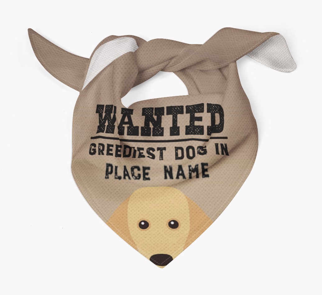 'Wanted' - Personalised {breedFullName} Bandana