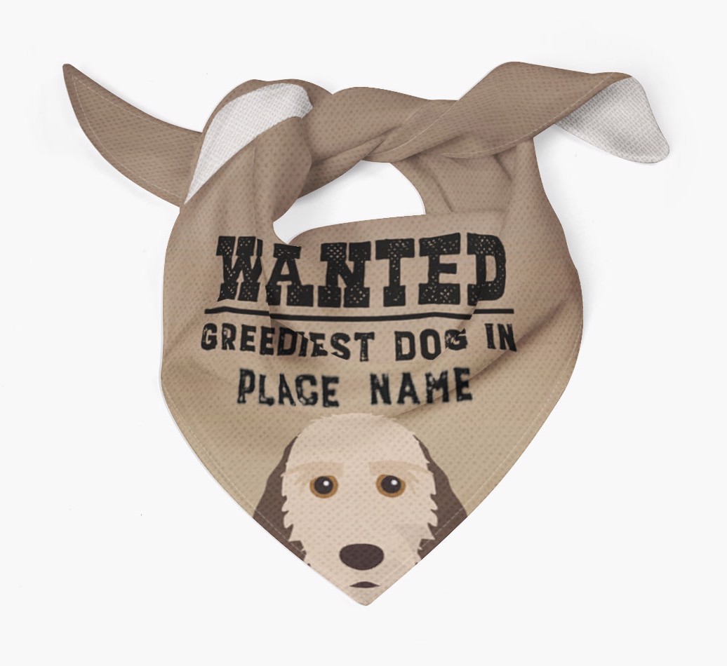 'Wanted' - Personalised {breedFullName} Bandana
