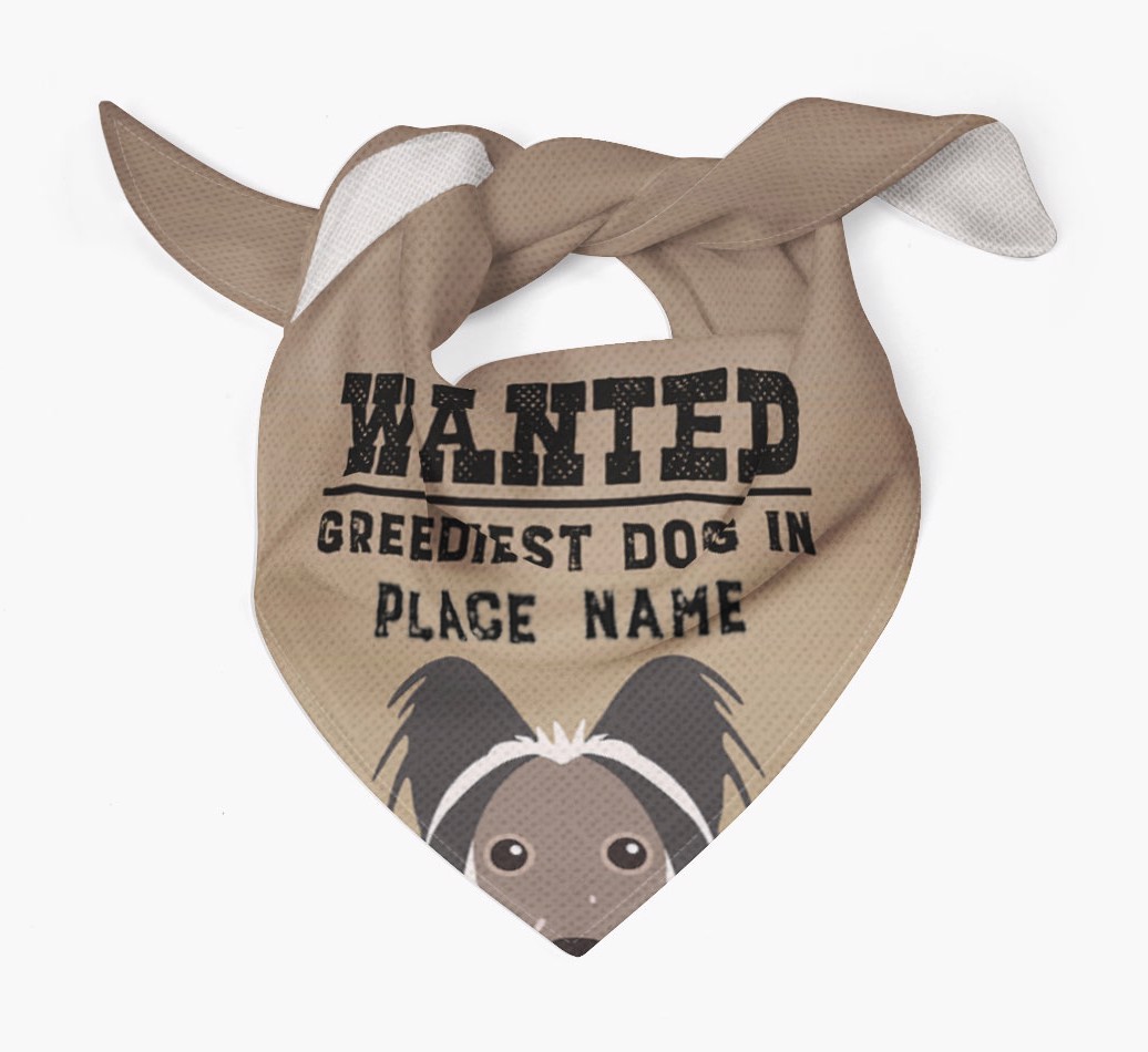 'Wanted' - Personalised {breedFullName} Bandana