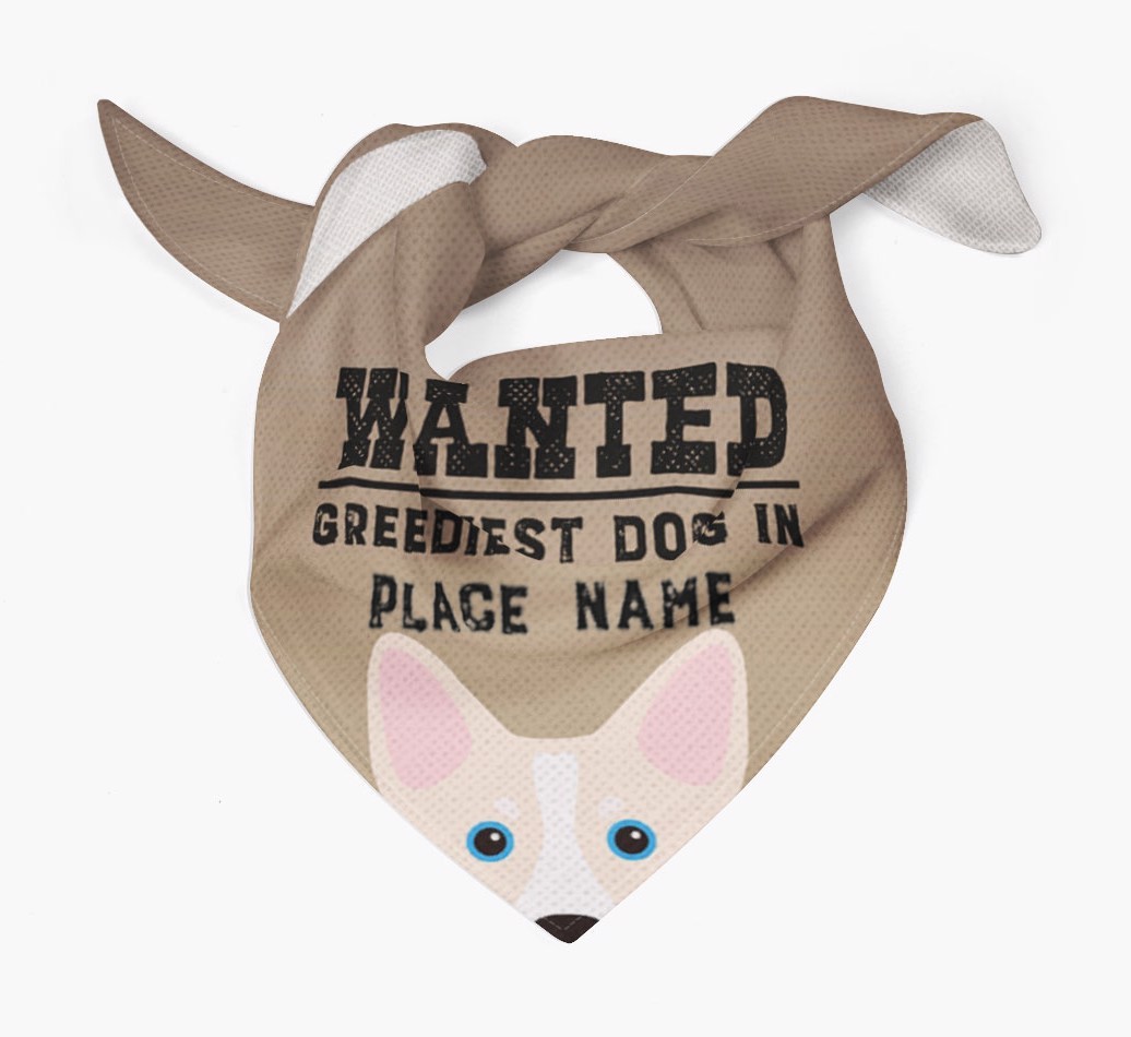 'Wanted' - Personalised {breedFullName} Bandana
