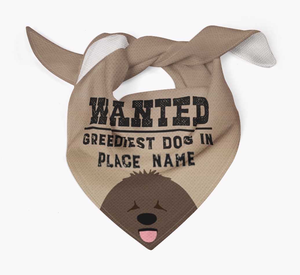 'Wanted' - Personalised {breedFullName} Bandana