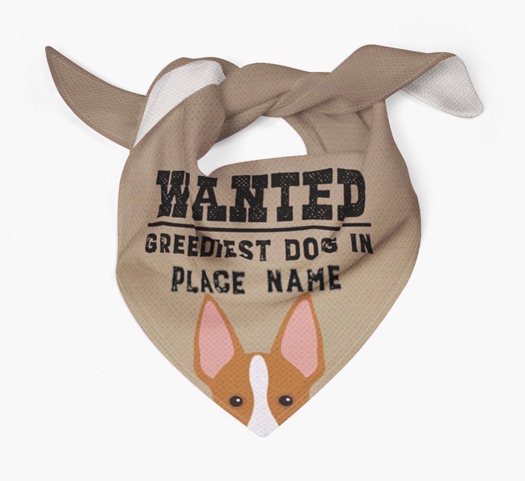 'Wanted' - Personalised {breedFullName} Bandana