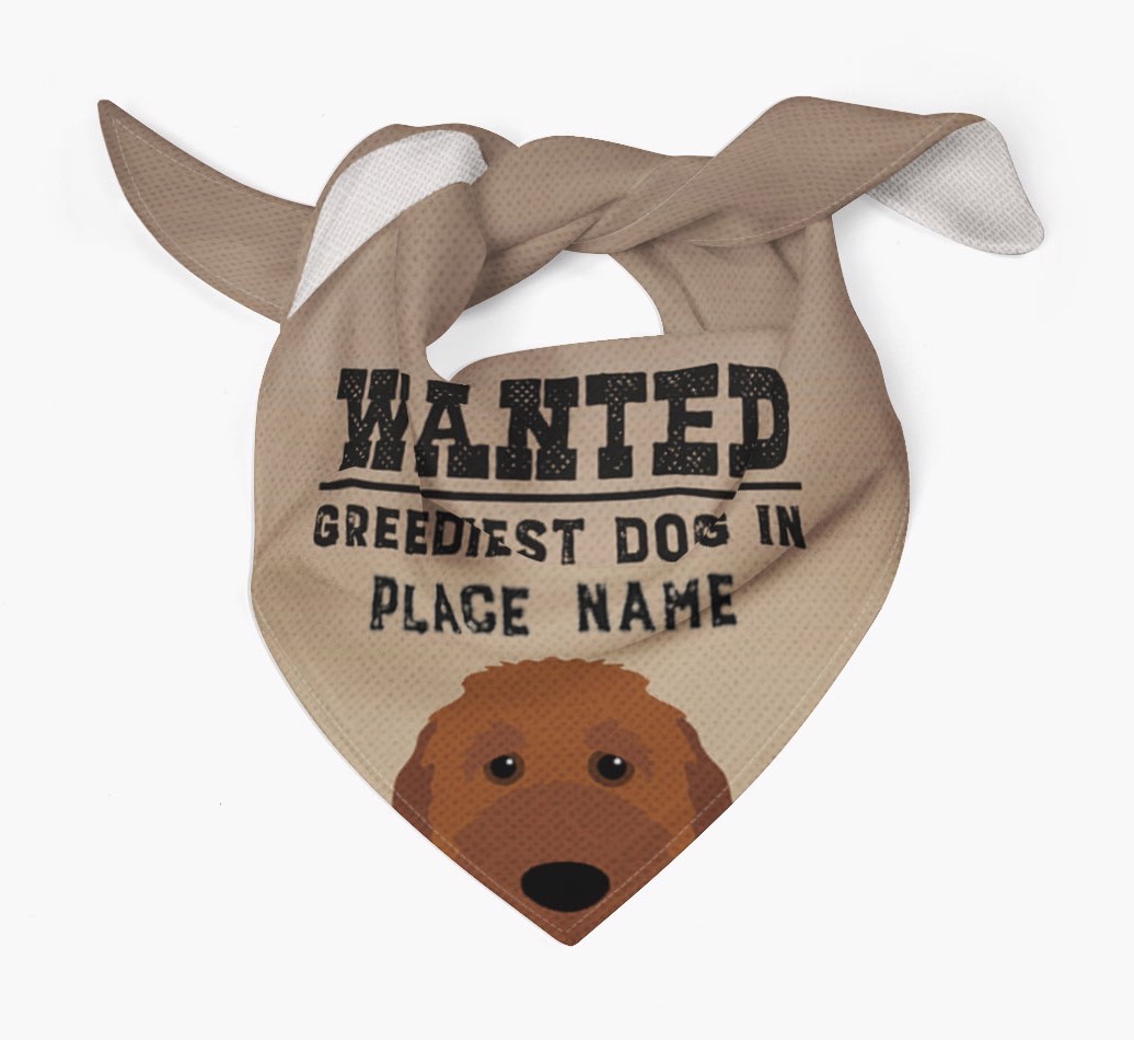 'Wanted' - Personalised {breedFullName} Bandana