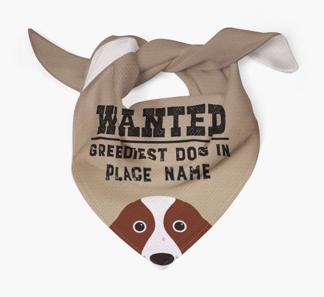 'Wanted' - Personalised {breedFullName} Bandana