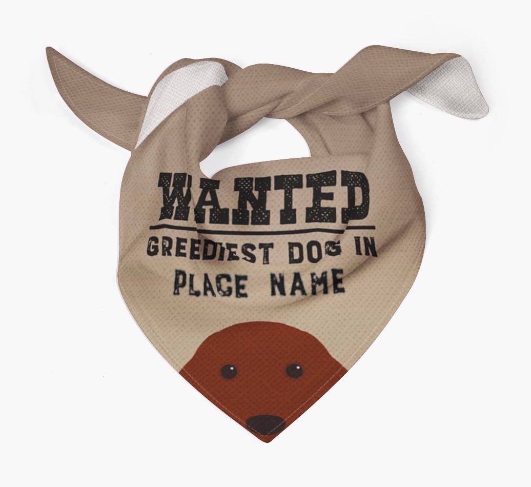 'Wanted' - Personalised {breedFullName} Bandana