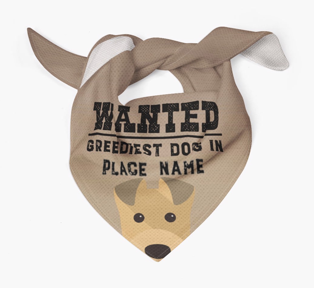 'Wanted' - Personalised {breedFullName} Bandana
