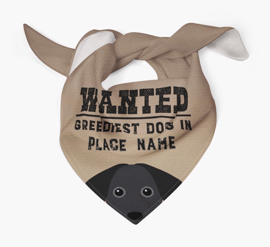 'Wanted' - Personalised {breedFullName} Bandana
