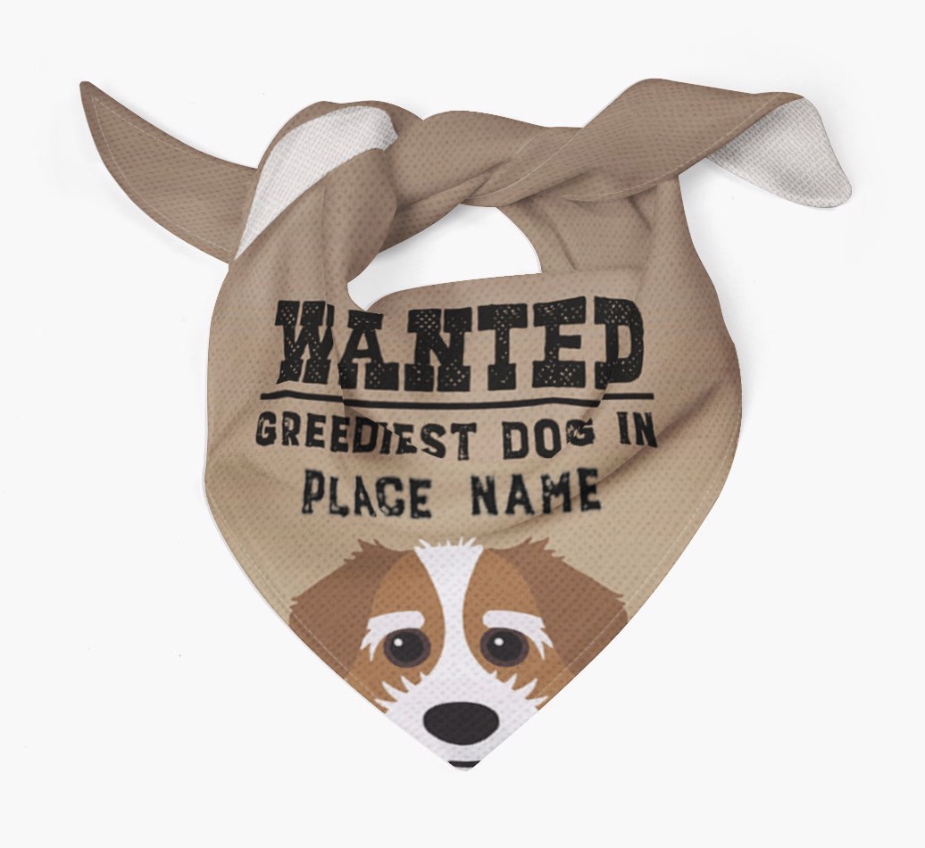 'Wanted' - Personalised {breedFullName} Bandana