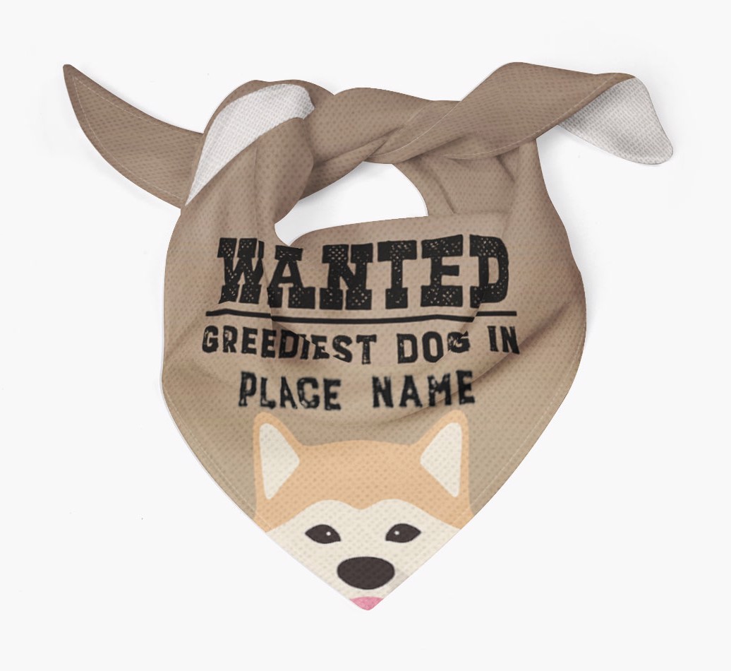 'Wanted' - Personalised {breedFullName} Bandana