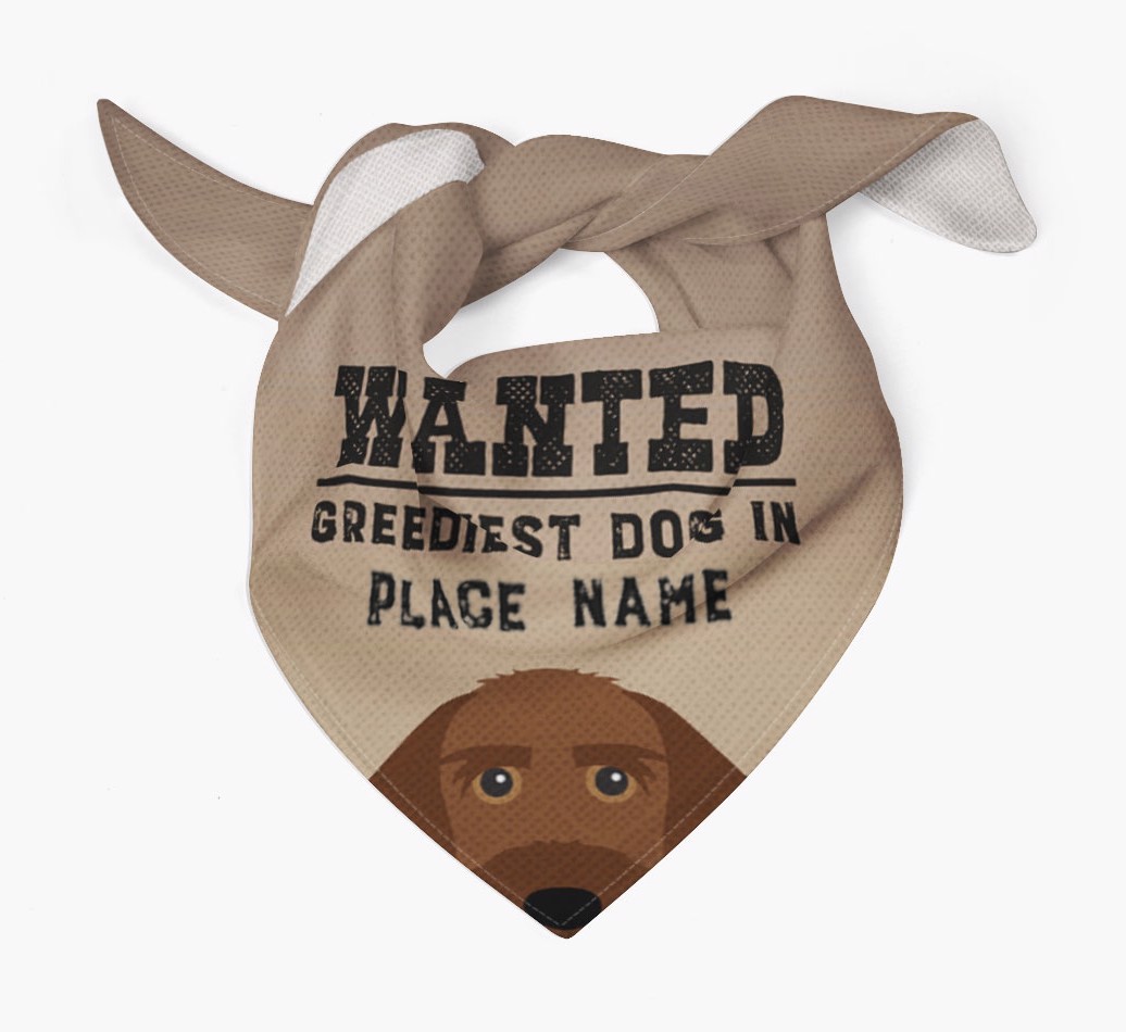 'Wanted' - Personalised {breedFullName} Bandana