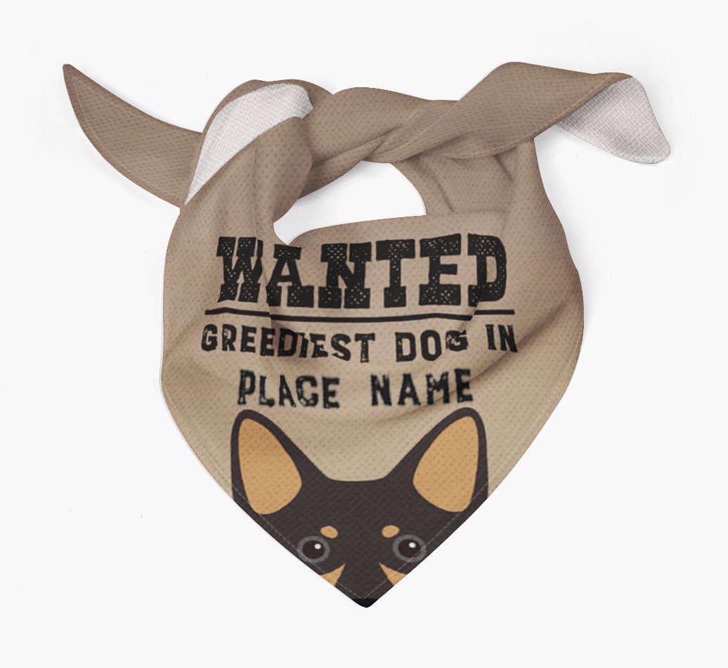 'Wanted' - Personalised {breedFullName} Bandana