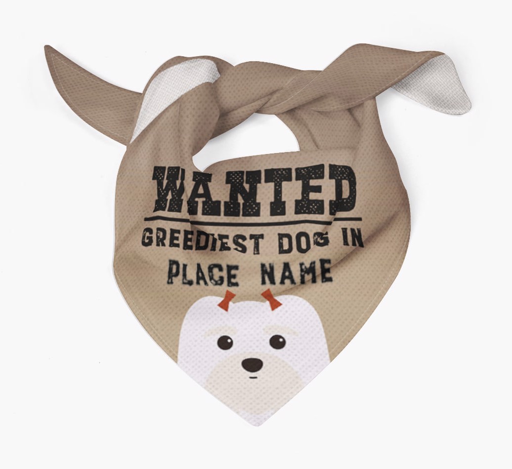 'Wanted' - Personalised {breedFullName} Bandana